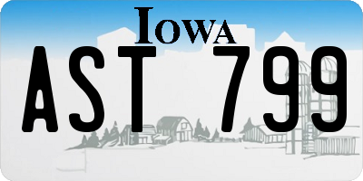 IA license plate AST799