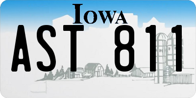 IA license plate AST811