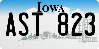 IA license plate AST823