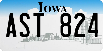IA license plate AST824