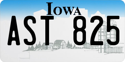 IA license plate AST825