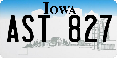 IA license plate AST827