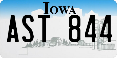 IA license plate AST844