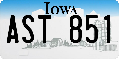 IA license plate AST851