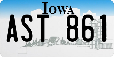 IA license plate AST861