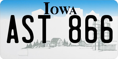 IA license plate AST866