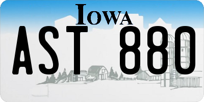 IA license plate AST880