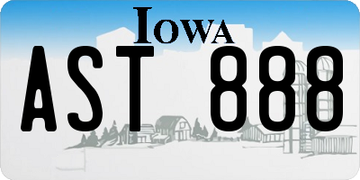 IA license plate AST888