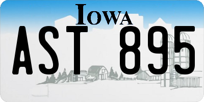IA license plate AST895