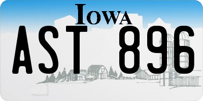 IA license plate AST896