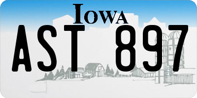 IA license plate AST897