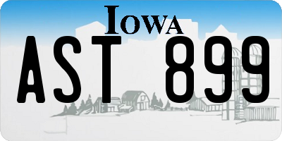 IA license plate AST899