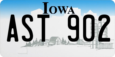 IA license plate AST902