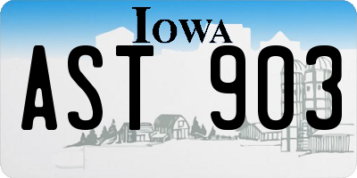 IA license plate AST903