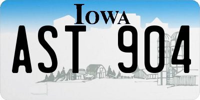 IA license plate AST904
