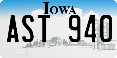 IA license plate AST940