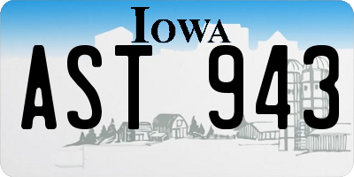 IA license plate AST943