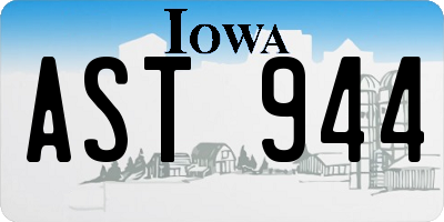IA license plate AST944
