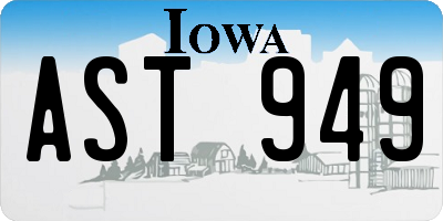 IA license plate AST949