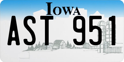 IA license plate AST951