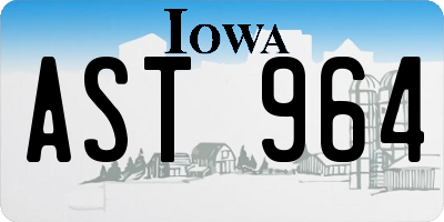 IA license plate AST964