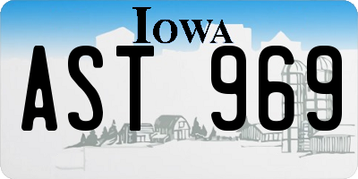 IA license plate AST969