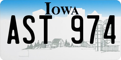 IA license plate AST974