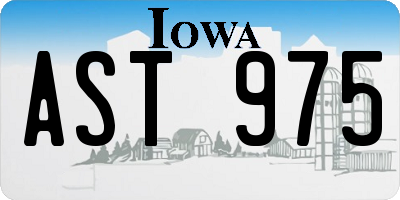 IA license plate AST975