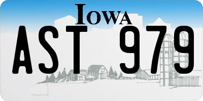 IA license plate AST979