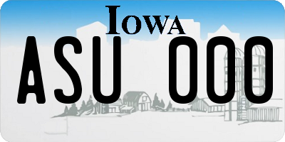 IA license plate ASU000