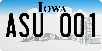 IA license plate ASU001