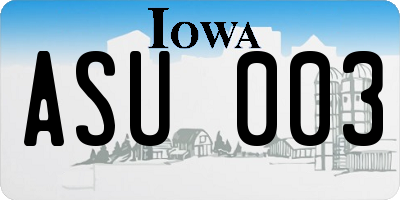 IA license plate ASU003