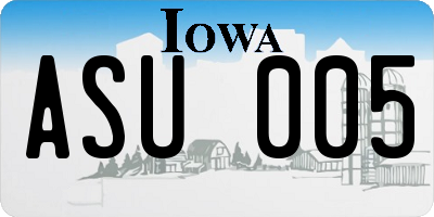 IA license plate ASU005