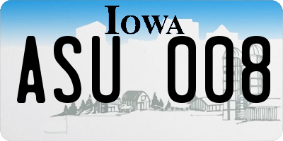 IA license plate ASU008