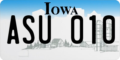 IA license plate ASU010