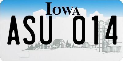 IA license plate ASU014