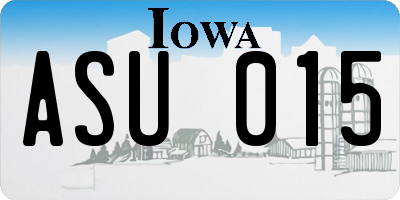 IA license plate ASU015