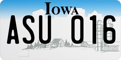 IA license plate ASU016