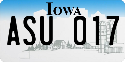 IA license plate ASU017