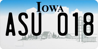 IA license plate ASU018