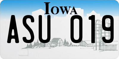IA license plate ASU019