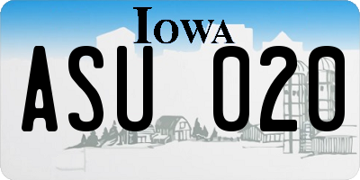 IA license plate ASU020