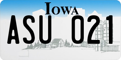 IA license plate ASU021