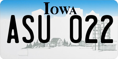 IA license plate ASU022