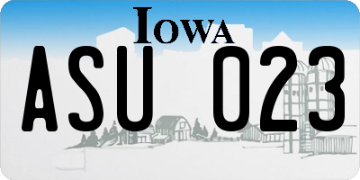IA license plate ASU023