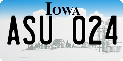IA license plate ASU024