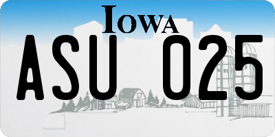 IA license plate ASU025