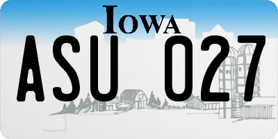 IA license plate ASU027
