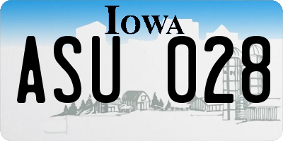 IA license plate ASU028