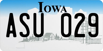 IA license plate ASU029